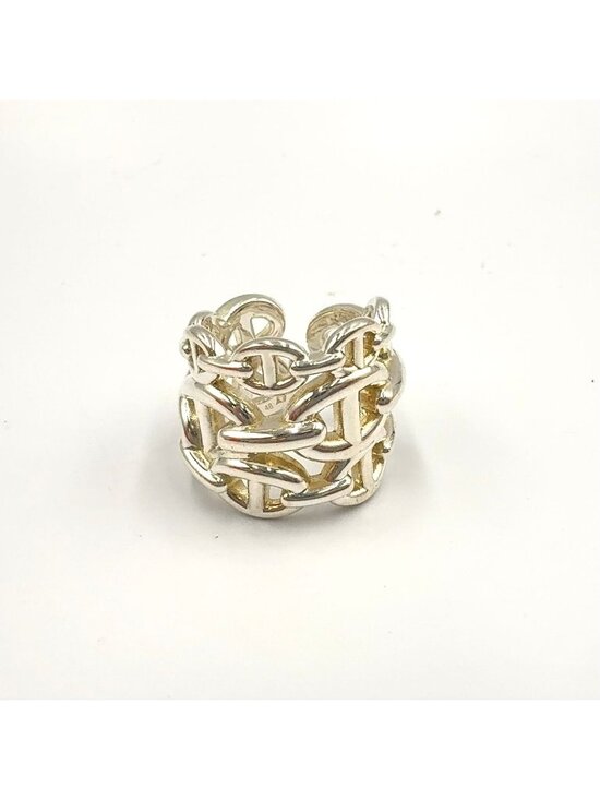 Hermes Jewelry - Hermes Chaine D'ancre Enchainee GM Silver Ring